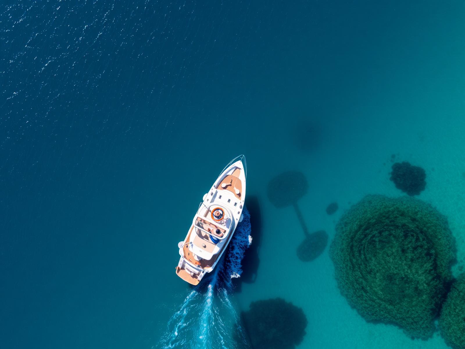 Superyacht at sunset